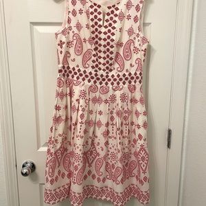 talbots paisley fit and flare dress Talbots Fully Lined Cotton Navy Paisley Fit & Flare Dress Sz 10 NWT $169 RTL
